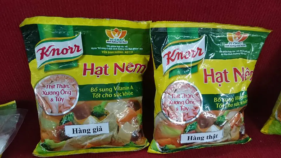 Cách phân biệt Knorr thật và giả.