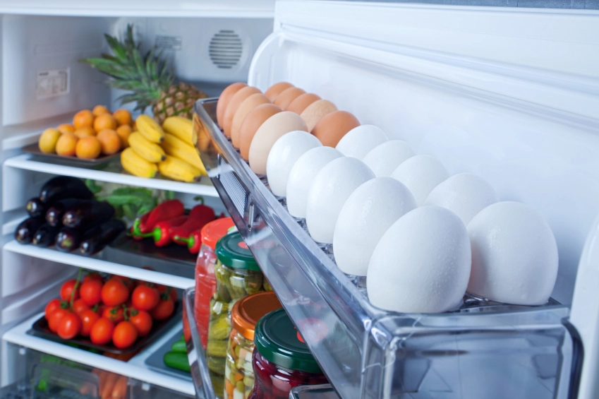 Không nên bảo quản trứng ở cánh tủ lạnh vì nhiệt độ không ổn định.