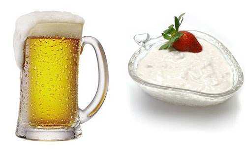 Bia và sữa chua giúp cân bằng độ pH cho da.