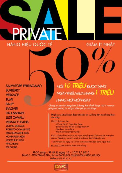 Chương trình Private Sale tại Tràng Tiền Plaza Hà Nội.