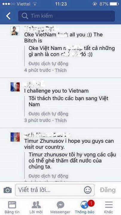 Nhiều lời chửi bới, văng tục được người dùng Facebook Việt đăng tải.