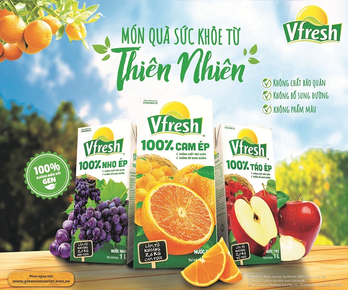 Đa dạng các sản phẩm nước trái cây Vfresh 100% của Vinamilk sẽ là nguồn cung cấp các vitamin cần thiết giúp tăng sức đề kháng cho mỗi người.