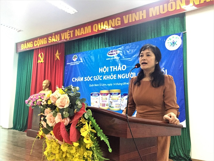 Bà Nguyễn Minh Tâm – Giám đốc Chi nhánh Vinamilk tại Hà Nội phát biểu tại hội thảo.