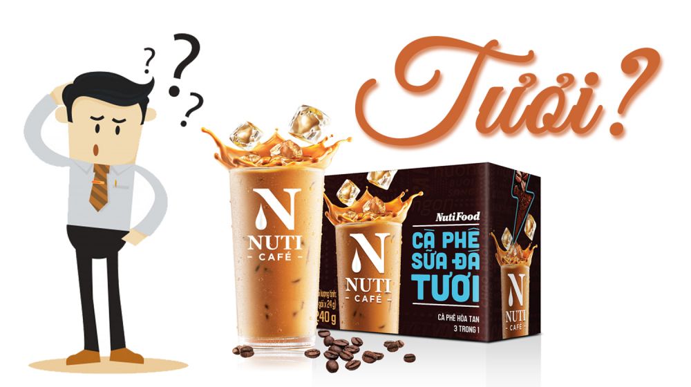 Với 14% cà phê và 0,5% hạt cà phê rang xay, liệu Nuticafe có tươi như quảng cáo? (Ảnh: Hoàng Linh)