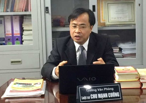 Luật sư Chu Mạnh Cường - Trưởng văn phòng Luật sư Danh Chính.