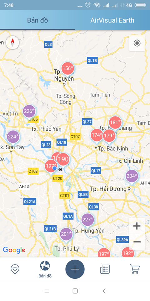 Khu vực nội thành Hà Nội bị 