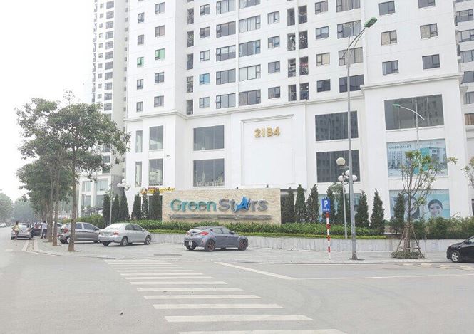 nhà ở cao tầng CT2 - Green Star tại Khu đô thị thành phố giao lưu của Tập đoàn Geleximco tiếp tục bị nêu tên vi phạm PCCC. Ảnh: Tiền Phong.