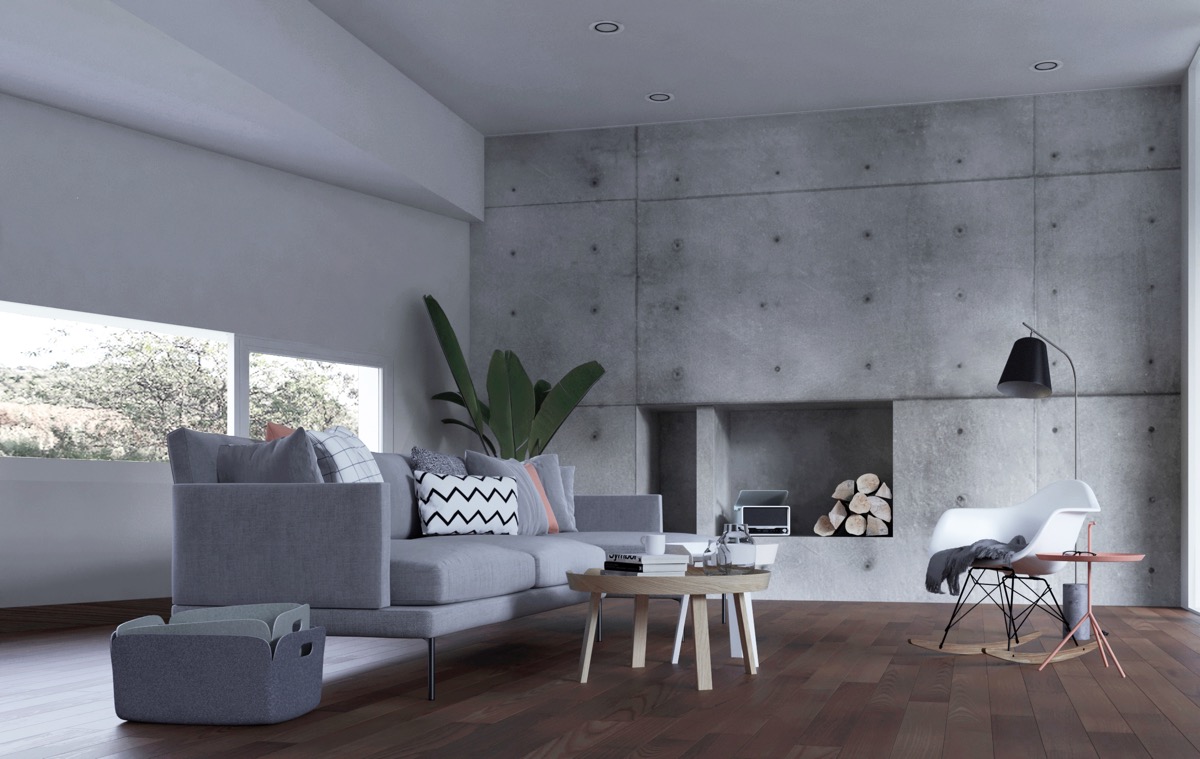 Bê tông cũng có thể tạo nên hiệu ứng cho phong cách thiết kế nội thất theo chủ nghĩap/tối giản.