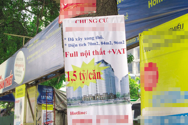 Thông tin bán căn hộ xuất hiện nhan nhản trên đường phố Hà Nội