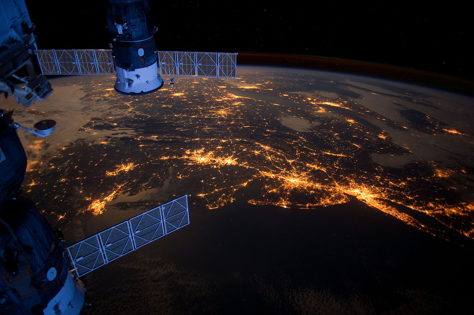 Ảnh hệ thống các cụm đô thị ở bờ đông nước Mỹ chụp từ vệ tinh