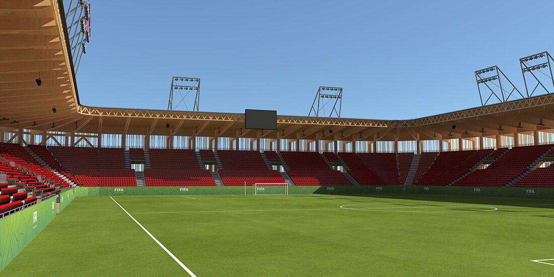  Một góc sân vận động Bear Stadium làm toàn bằng gỗ.