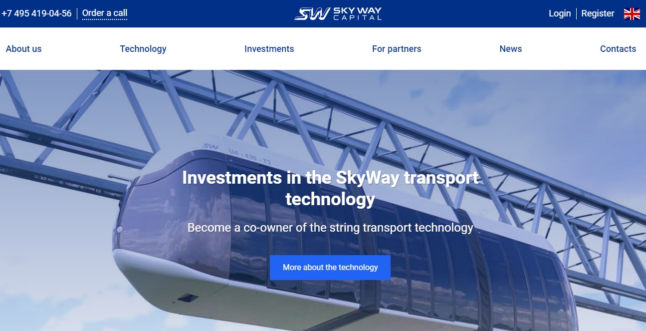 Trang web của tập đoàn Skyway kêu gọi các nhà đầu tư với những lời 
