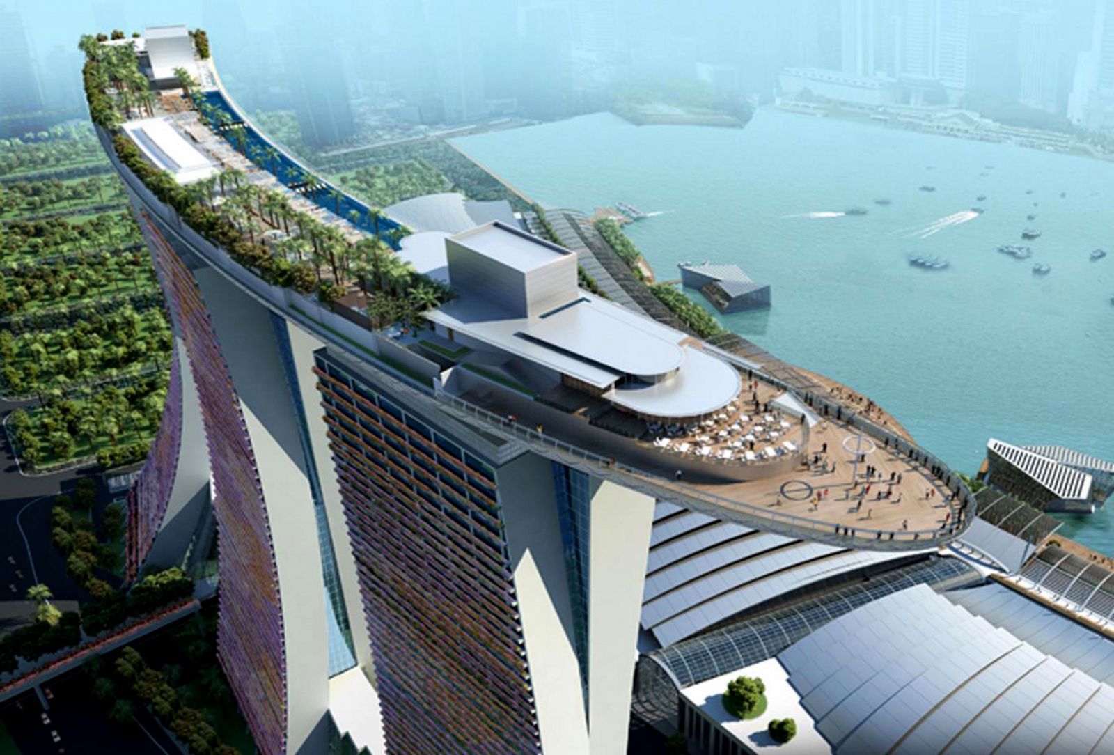 Khu nghỉ dưỡng Marina Bay Sands trên vịnh Marina (Singapore)