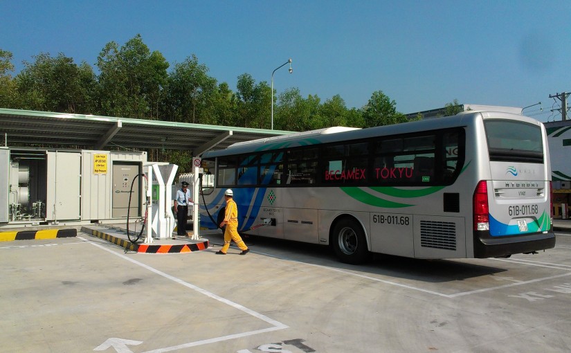 Trạm nạp khí CNG cho xe buýt.