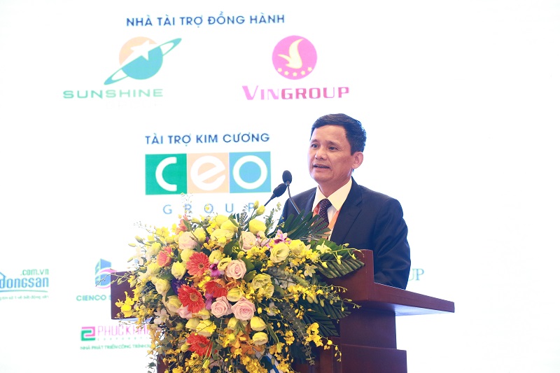 Ông Nguyễn Trọng Ninh, Cục trưởng Cục Quản lý nhà và thị trường bất động sản, Bộ Xây dựng phát biểu tại IREC 2018.