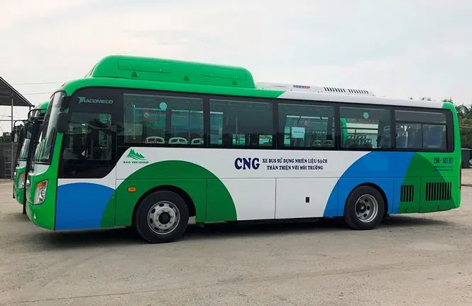 Xe buýt sử dụng nhiên liệu sạch CNG 03 có điểm cuối là Khu đô thị Time City.