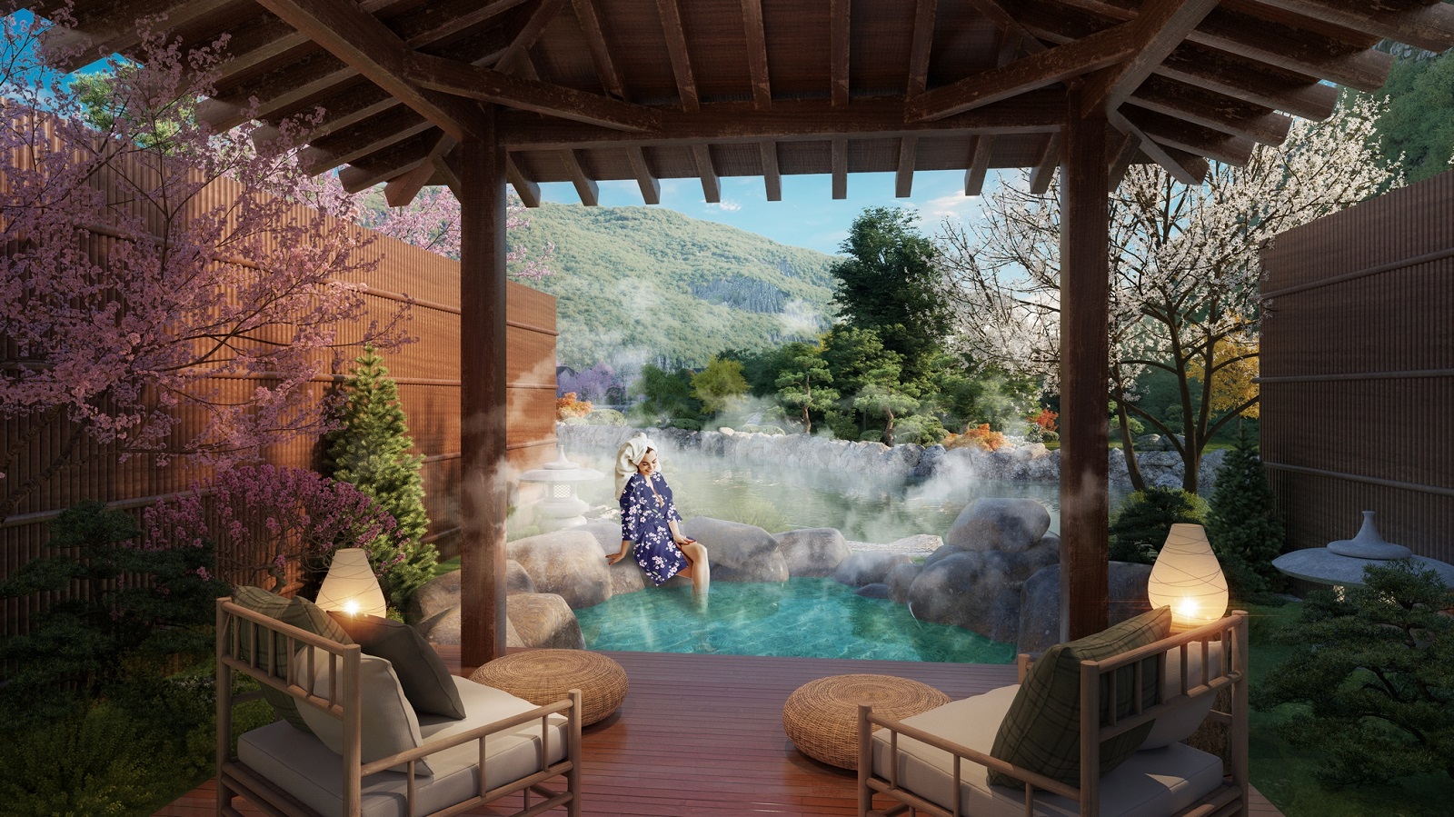 Biệt thự Yoko Villas mang đến trải nghiệm tắm khoáng nóng riêng tư cho giới thượng lưu
