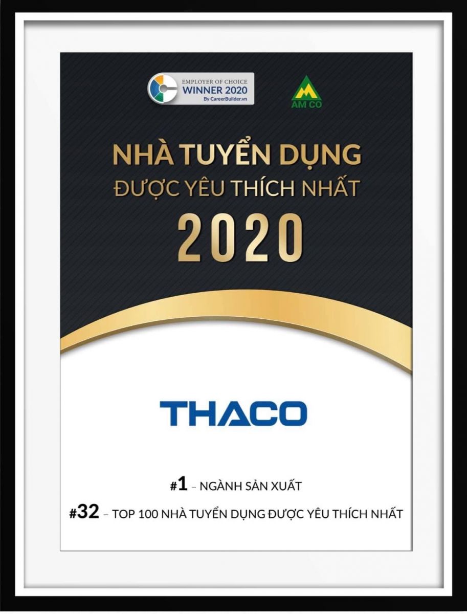 THACO - Nhà tuyển dụng được yêu thích nhất 2020