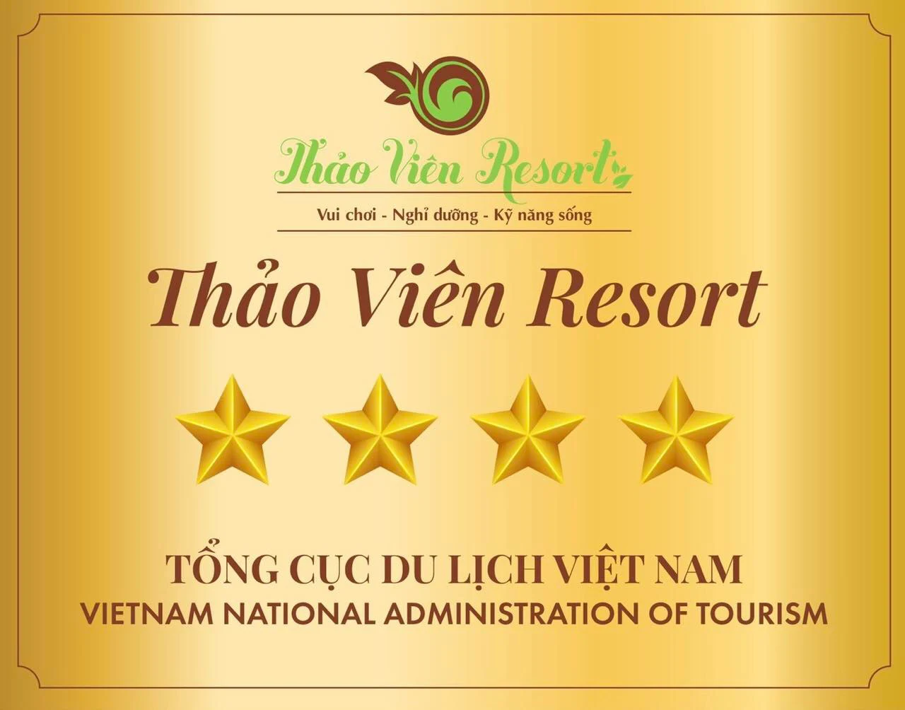 Thảo Viên Resort được công nhận đạt tiêu chuẩn 4 sao.