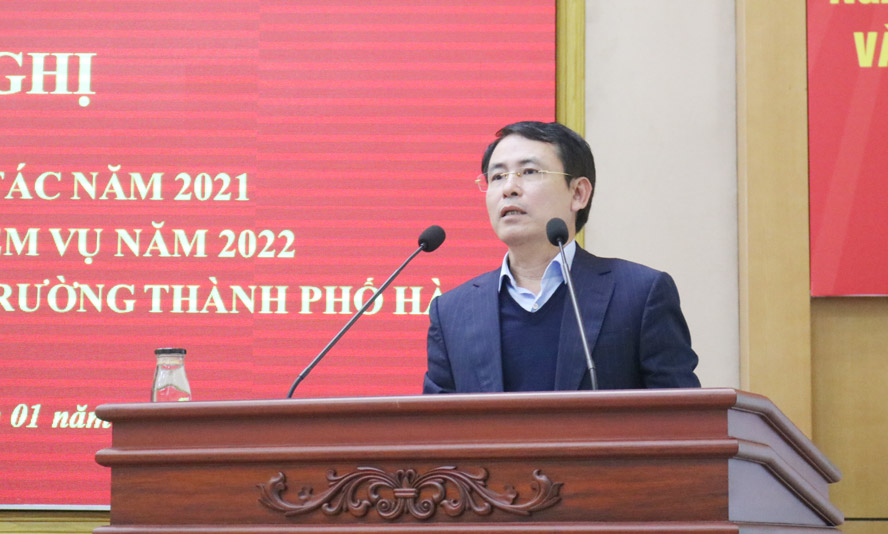 Phó Chủ tịch UBND thành phố Hà Nội Nguyễn Trọng Đông phát biểu chỉ đạo nhiệm vụ ngành Tài nguyên và Môi trường Hà Nội năm 2022