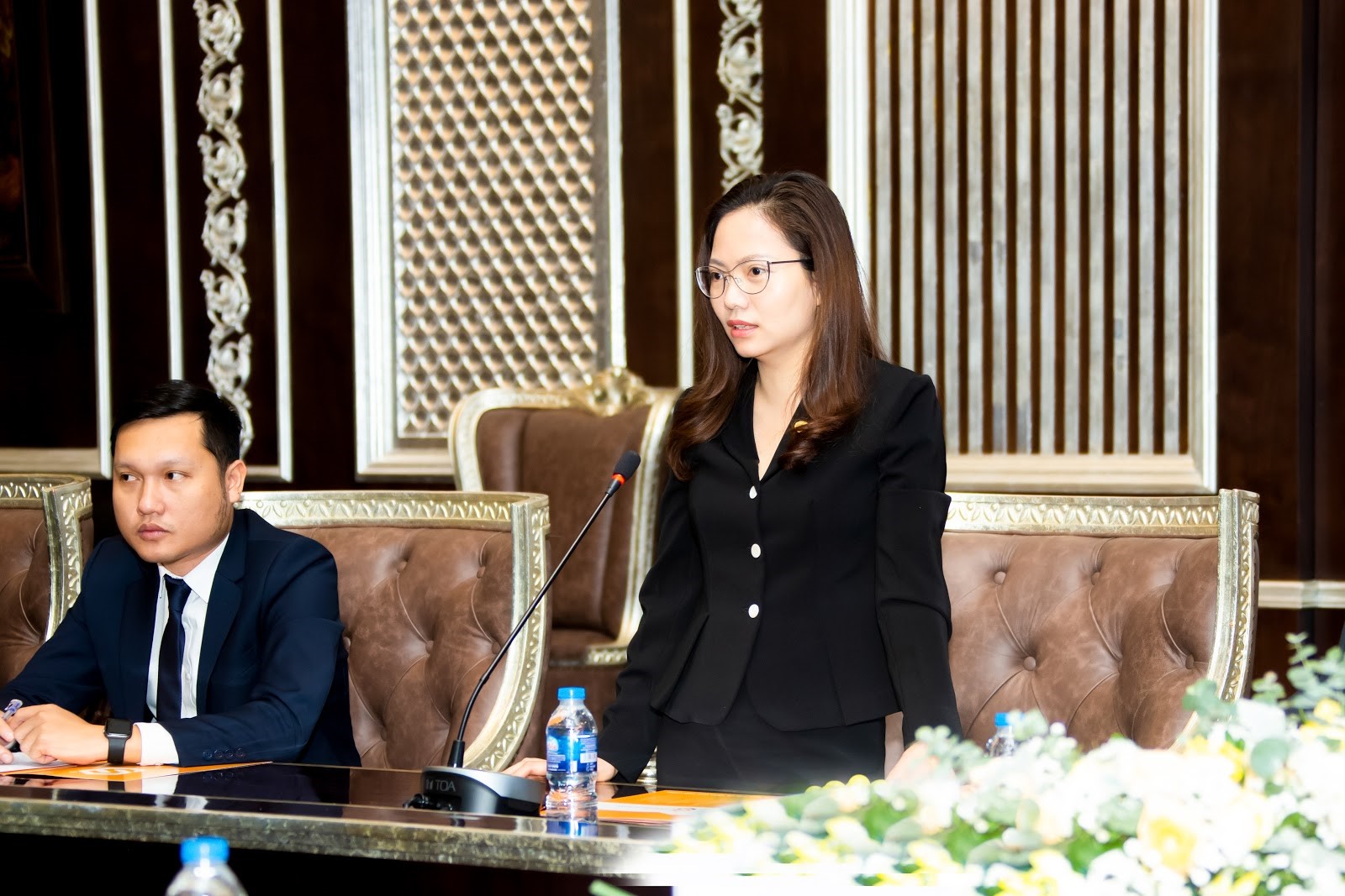 Bà Đỗ Thị Định, Tổng giám đốc Sunshine Homes phát biểu tại lễ ký kết
