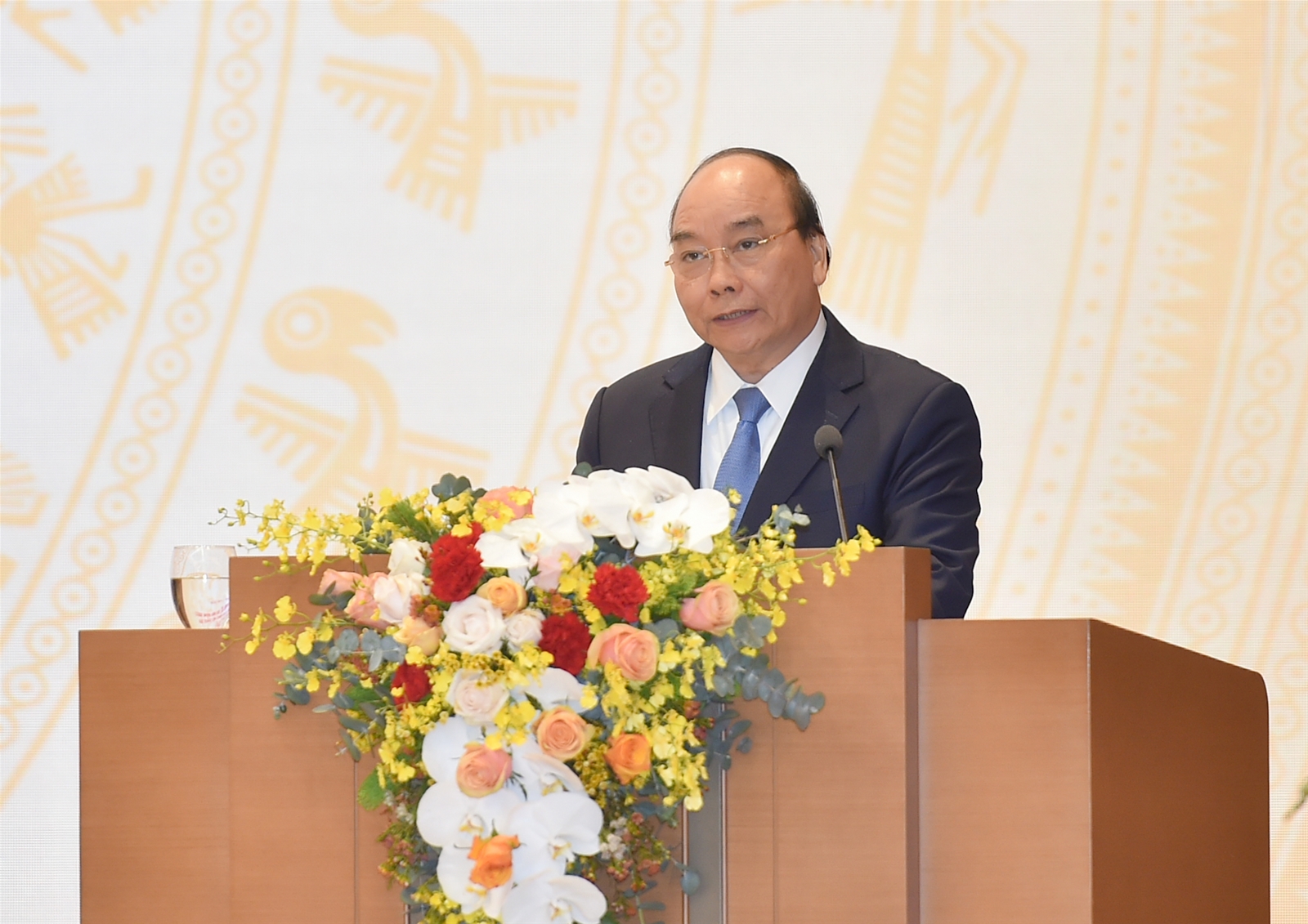 Thủ tướng Nguyễn Xuân Phúc phát biểu kết luận Hội nghị. (Nguồn ảnh: Quang Hiếu - Báo Chính phủ)