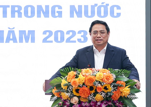 Thủ tướng Phạm Minh Chính chủ trì Hội nghị thúc đẩy sản xuất, tiêu dùng trong nước và mở rộng thị trường xuất khẩu năm 2023 do Bộ Công Thương tổ chức