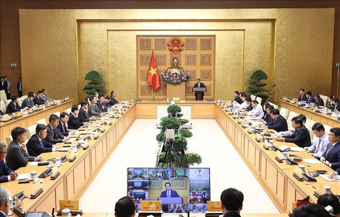 Toàn cảnh buổi đối thoại giữa Thủ tướng Phạm Minh Chính với Đại sứ Hàn Quốc và đại diện các hiệp hội, doanh nghiệp Hàn Quốc tại Việt Nam