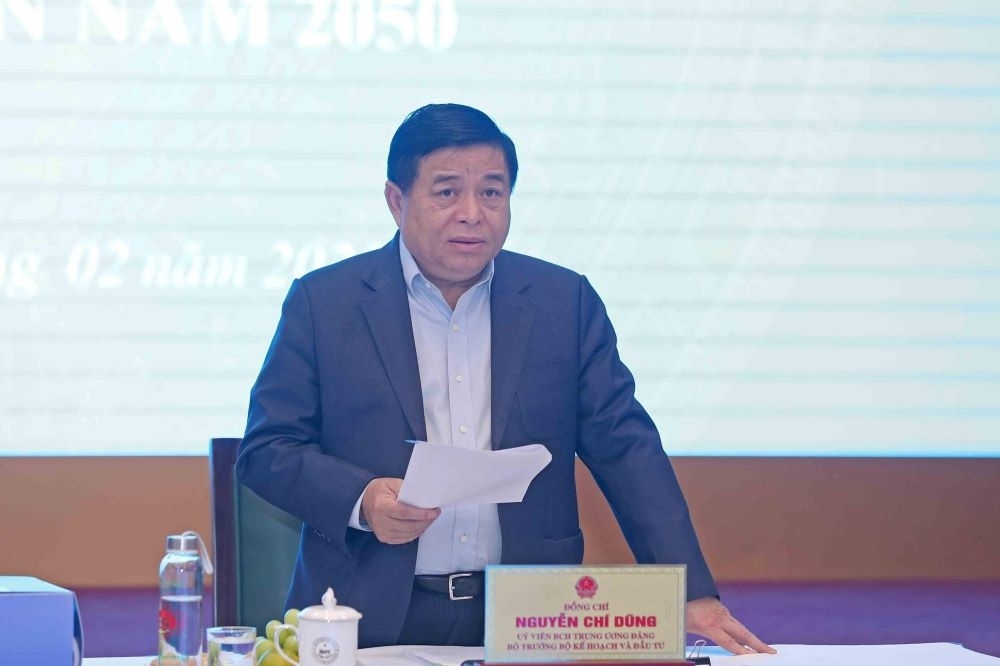 Bộ trưởng Bộ Kế hoạch và Đầu tư ông Nguyễn Chí Dũng phát biểu tại Hội nghị