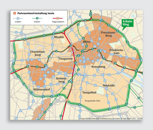Bản đồ khu vực hạn chế ô tô của Berlin theo kế hoạch đề xuất. (Ảnh: City of Berlin)
