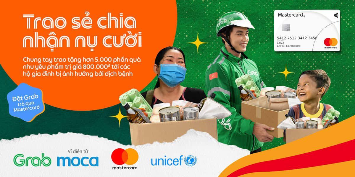 Mastercard, Grab và UNICEF hợp tác tặng gói hỗ trợ Trao sẻ chia, nhận nụ cười