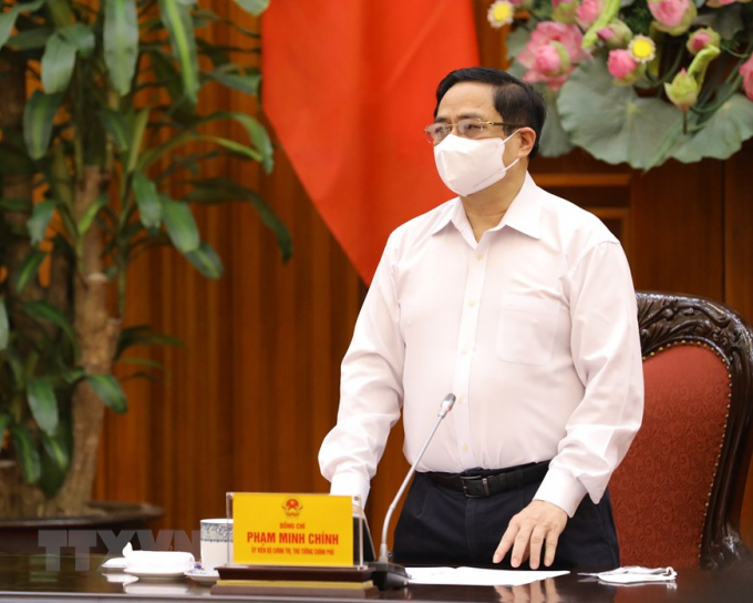Thủ tướng Chính phủ Phạm Minh Chính phát biểu chỉ đạo tại cuộc họp. Ảnh: TTXVN
