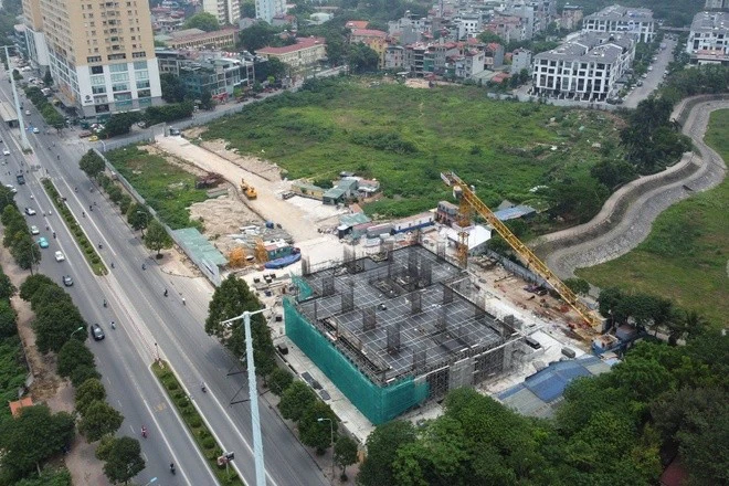 Dự án nhà ở xã hội NHS Trung Văn (đường Tố Hữu, phường Trung Văn, quận Nam Từ Liêm) đang đẩy nhanh tiến độ