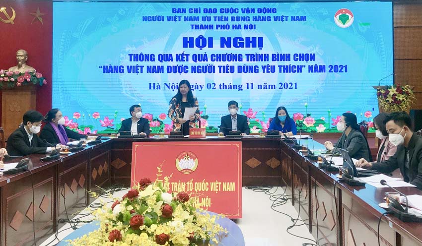 Chủ tich Ủy ban MTTQ TP Hà Nội Nguyễn Lan Hương phát biểu chỉ đạo tại hội nghị