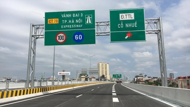Cấm toàn bộ phương tiện trên đường vành đai 3 trên cao đoạn từ Mai Dịch đến cầu Thăng Long (Ảnh: Kinhtedothi)