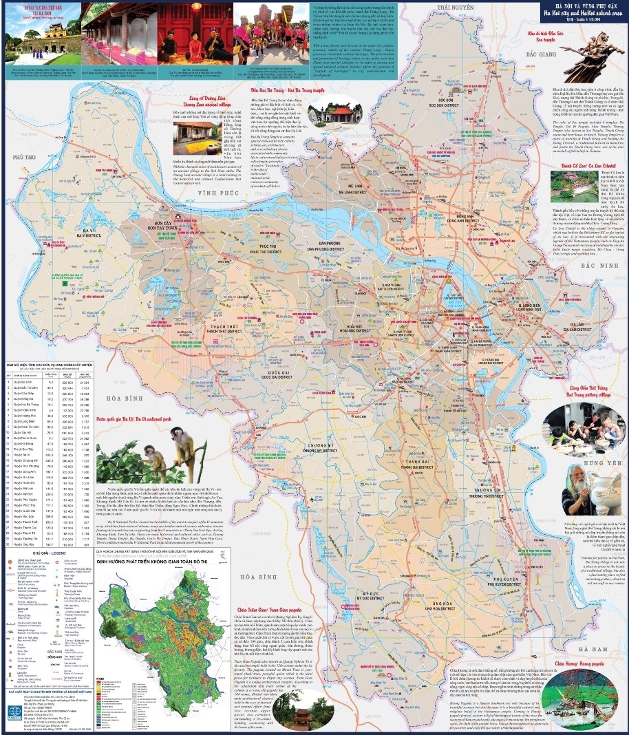 Bản đồ các điểm đến du lịch tiêu biểu của Thủ đô Hà Nội